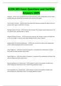 ECON 203 Exam Questions and Verified Answers 100&percnt;