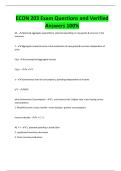 ECON 203 Exam Questions and Verified Answers 100&percnt;