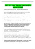ECON 203 Exam Questions and Verified Answers 100&percnt;