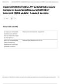 CSLB CONTRACTOR'S LAW & BUSINESS Exam&vert; Complete Exam Questions and CORRECT Answers&vert; &lpar;2025 update&rpar; Assured success