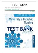 Test Bank for Introductory Maternity & Pediatric Nursing&comma; 5th North American Edition by Nancy Hatfield and Cynthia Kincheloe &vert;all chapters covered&vert;