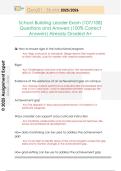 School Building Leader Exam &lpar;107&sol;108&rpar;  Questions and Answers &lpar;100&percnt; Correct  Answers&rpar; Already Graded A&plus; 