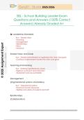SBL - School Building Leader Exam  Questions and Answers &lpar;100&percnt; Correct  Answers&rpar; Already Graded A&plus; 
