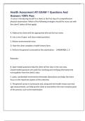 Health Assessment ATI EXAM 1 Questions And Answers 100&percnt; Pass