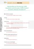Vehicle Rescue Technician &lpar;VRT&rpar;  Questions and Answers &lpar;100&percnt; Correct  Answers&rpar; Already Graded A&plus;