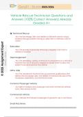 Vehicle Rescue Technician Questions and  Answers &lpar;100&percnt; Correct Answers&rpar; Already  Graded A&plus;