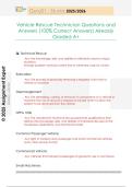 Vehicle Rescue Technician Questions and  Answers &lpar;100&percnt; Correct Answers&rpar; Already  Graded A&plus; 
