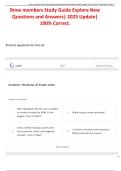 Bmw members Study Guide Explore New Questions and Answers&vert; 2025 Update&vert; 100&percnt; Correct
