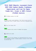 WGU D469 Objective Assessment &lpar;Latest 2025&sol; 2026 Update&rpar; Quality&comma; Continuous Improvement&comma; and Lean Six Sigma Guide&vert; Q&sol;A &vert; Grade A&vert; 100&percnt; Correct &lpar;Verified Answers&rpar;