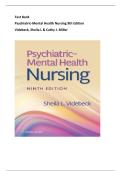 Test Bank for Psychiatric-Mental Health Nursing 9th Edition by Sheila L&period; Videbeck All Chapters 1-24&vert; Latest  2025 