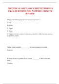 ELECTRICAL MECHANIC &TEST TECHNICIAN EXAM QUESTIONS AND ANSWERS &lpar;UPDATED 2025-2026 &rpar;
