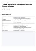 PB 1222 - Biologische grondslagen&colon; Klinische  Neuropsychologie