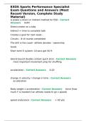 EXOS Sports Performance Specialist Exam Questions and Answers &lpar;Most Recent Version&comma; Complete Study