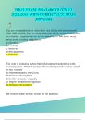 FINAL EXAM&colon; PHARMACOLOGY III&comma; 2025&sol;2026 WITH CORRECT&sol;ACCURATE ANSWERS