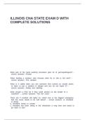 ILLINOIS CNA STATE EXAM D WITH COMPLETE SOLUTIONS