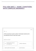 PTA 1409 UNIT 1 - EXAM 1 QUESTIONS WITH COMPLETE ANSWERS&excl;&excl;