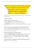 ABSITE Critical Care Study Guide Updated 2025 Complete Exam Questions with Elaborated Correct Answers&vert;&vert;A&plus; GRADED&vert;&vert;100&percnt; GUARANTEED PASS&excl;&excl;&excl;<<LATEST VERSION>>