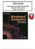 TEST BANK Business Analytics&colon; Data Analysis & Decision Making&comma; 8th Edition By Albright & Winston Chapters 1 to 19&comma; Complete