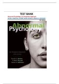 Test bank for Abnormal Psychology&colon; An Integrative Approach&comma; 8th Edition by Barlow&comma; Durand&comma; and Hofmann &vert;ALL CHAPTERS&vert;