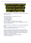 ABSITE Critical Care Updated 2025 Complete Exam 1 Questions with Elaborated Correct Answers&vert;&vert;A&plus; GRADED&vert;&vert;100&percnt; GUARANTEED PASS&excl;&excl;&excl;<<LATEST VERSION>>