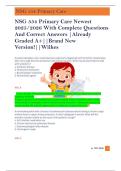 NSG 554 Primary Care Newest 2025&sol;2026 With Complete Questions And Correct Answers &vert;Already Graded A&plus;&vert;&vert;Brand New Version&excl;&vert;&vert;Wilkes