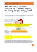 NSG 554 Primary Care Newest  2025&sol;2026 With Complete Questions  And Correct Answers &vert;Already Graded  A&plus;&vert;&vert;Brand New Version&excl;&vert;&vert;Wilkes 