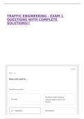 TRAFFIC ENGINEERING - EXAM 1 QUESTIONS WITH COMPLETE SOLUTIONS&excl;&excl;