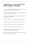 CS6250 Exam 2 - Lesson 11 Quiz EXAM WITH CORRECT ANSWERS&period;