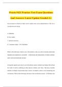 Praxis 5421 Practice Test Exam Questions And Answers Latest Update Graded A&plus;