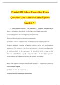 Praxis 5421 School Counseling Exam Questions And Answers Latest Update Graded A&plus;