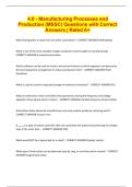 4&period;0 - Manufacturing Processes and Production &lpar;MSSC&rpar; Questions with Correct Answers &vert; Rated A&plus;