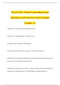 Praxis 5421 School Counseling Exam Questions And Answers Latest Update Graded A&plus;