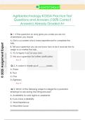 Agribiotechnology KOSSA Practice Test  Questions and Answers &lpar;100&percnt; Correct  Answers&rpar; Already Graded A&plus;