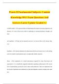 Praxis II Fundamental Subjects&colon; Content Knowledge 5511 Exam Questions And Answers Latest Update Graded A&plus;
