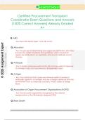 Certified Procurement Transplant  Coordinator Exam Questions and Answers  &lpar;100&percnt; Correct Answers&rpar; Already Graded  A&plus;