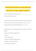 Praxis II General Science Exam Questions And Answers Latest Update Graded A&plus;