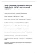 Water Treatment Operator Certification Study Guide &lpar;AWWA&rpar; questions well answered