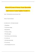 Praxis II General Science Exam Questions And Answers Latest Update Graded A&plus;