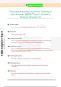Colorado Property Insurance Questions  and Answers &lpar;100&percnt; Correct Answers&rpar;  Already Graded A&plus;