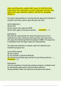 CWEA WASTEWATER LABORATORY ANALYST CERTIFICATION  EXAM PRACTICE QUESTIONS &lpar;LATEST 2025&sol;2026 UPDATE&rpar; 100&percnt;  QUESTIONS AND VERIFIED CORRECT DEFINITIVE ANSWERS GRADE A&plus;