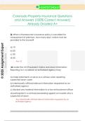 Colorado Property Insurance Questions  and Answers &lpar;100&percnt; Correct Answers&rpar;  Already Graded A&plus;