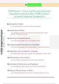 CPSM Exam 1 Sourcing Process Overview  Questions and Answers &lpar;100&percnt; Correct  Answers&rpar; Already Graded A&plus; 