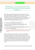 CPSM Exam 1 - Sourcing Questions and  Answers &lpar;100&percnt; Correct Answers&rpar; Already  Graded A&plus;