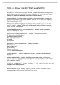 NSG 441 EXAM 1 QUESTIONS & ANSWERS