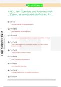 FAC-C Test Questions and Answers &lpar;100&percnt;  Correct Answers&rpar; Already Graded A&plus; 