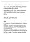 NSG 441 LEADERSHIP EXAM 3 MODULES 5 & 6