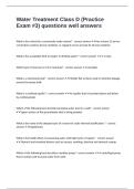 Water Treatment Class D &lpar;Practice Exam &num;3&rpar; questions well answers