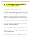 CPR Test&colon; American Heart Association Questions and answers Updated NEW&excl;&excl; 2025&sol;2026 