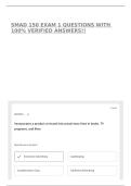 SMAD 150 EXAM 1 QUESTIONS WITH 100&percnt; VERIFIED ANSWERS&excl;&excl;