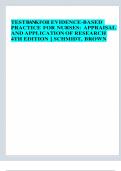 Test bank for Evidence-Based Practice for Nurses&colon; Appraisal and Application of Research 4th Edition&comma; by Nola A&period; Schmidt&comma; Janet M&period; Brown &lpar;2025 PERFECT SOLUTION&rpar;